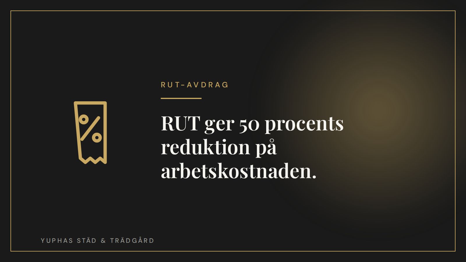 RUT-avdrag 50 procent på arbetskostnaden